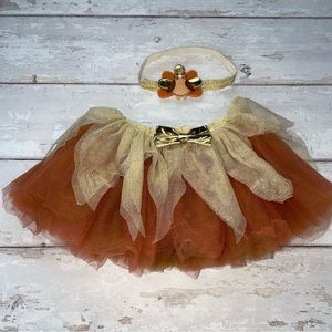 Autumn / Fall Tutu  and Turkey headband for Baby Girl